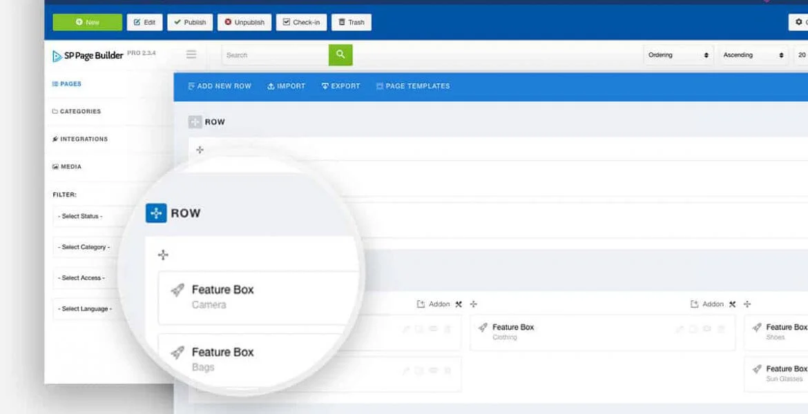Developing Joomla templates and websites: Sp Page Builder Pro