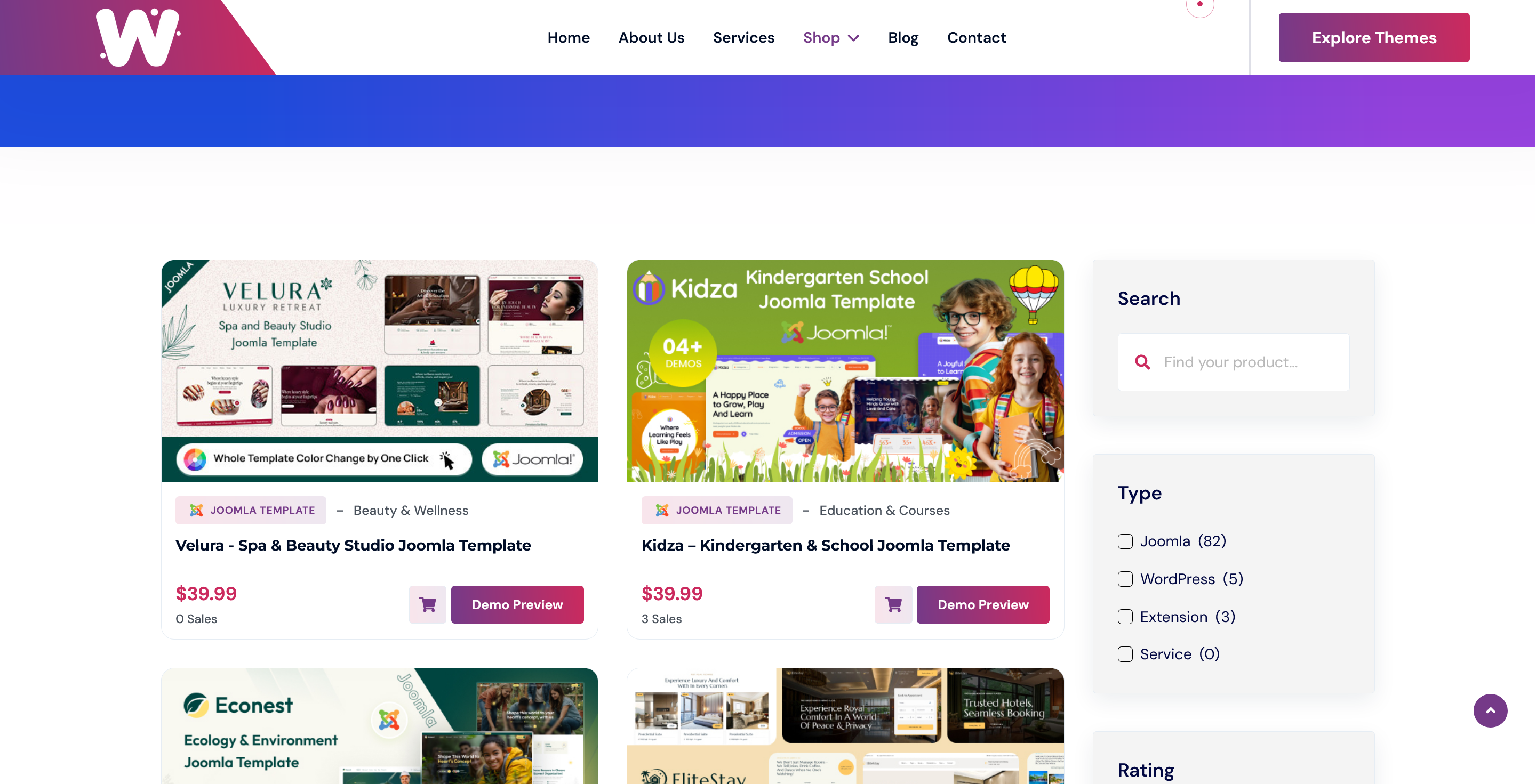 Cart icon on product listing