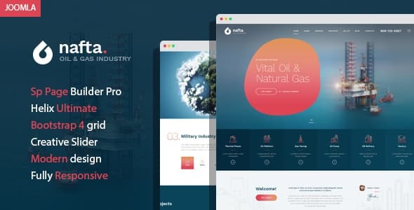 Nafta – Oil & Gas Industry Joomla Template with Page Builder