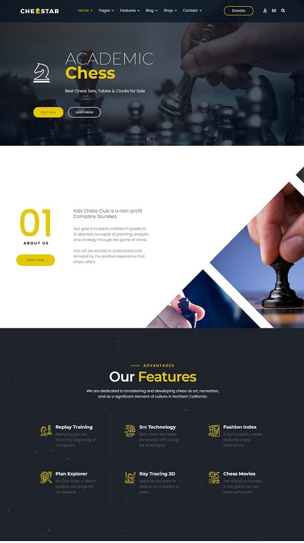 Chesstar - Chess Club and Personal Trainer Joomla Template