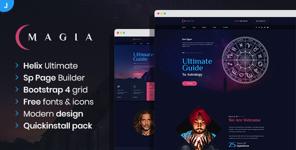 Vedi - Astrology and Esoteric SinglePage and MultePage Joomla Template